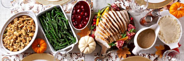 Thanksgiving dinner spread